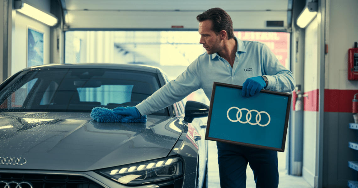 Un propriétaire d'Audi dans les Yvelines fait le detailing à domicile pour préserver le FAP et les surfaces du véhicule.